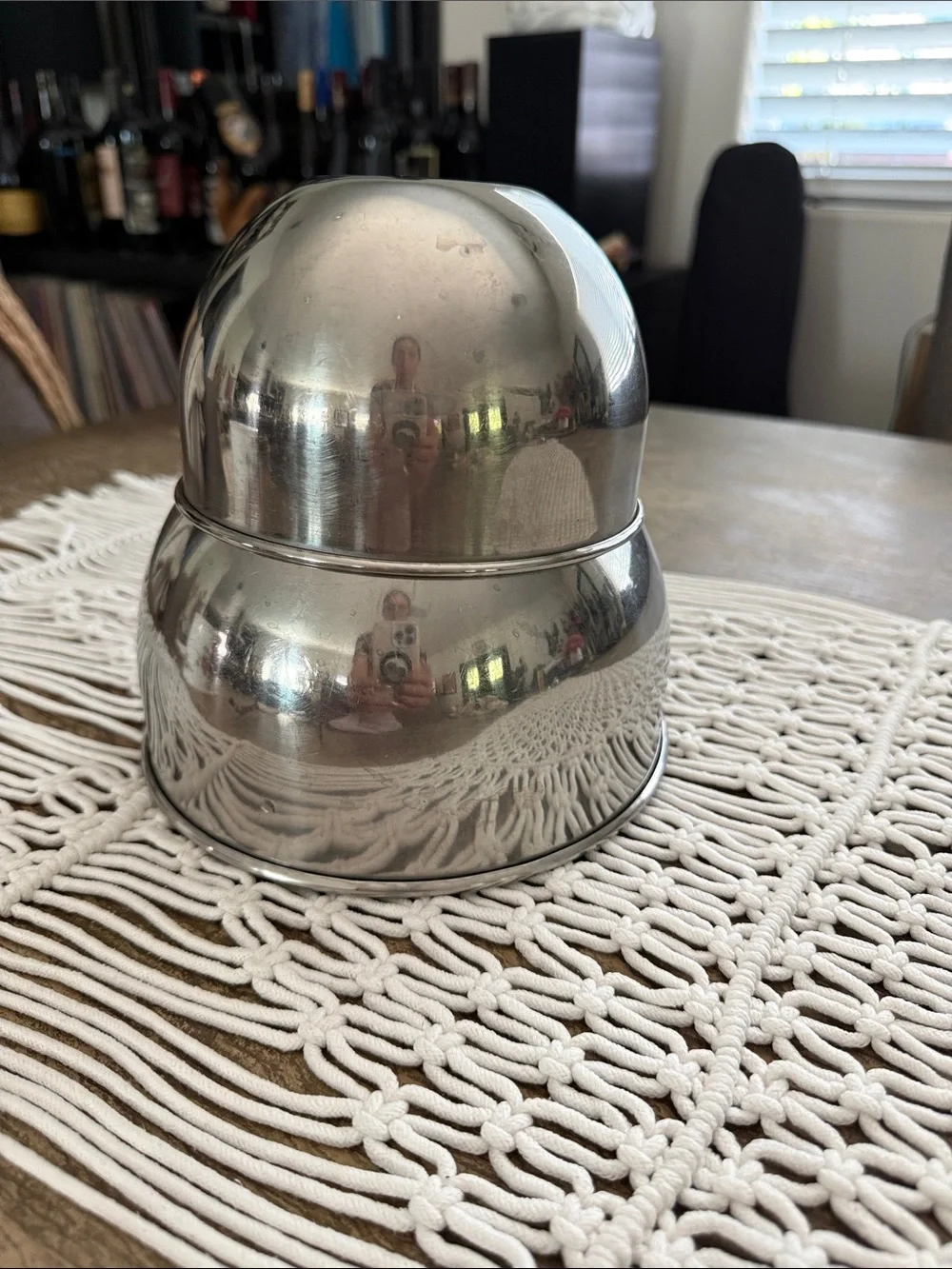 Vintage Revere Ware Stainless Steel O Ring Double Circle Patent Mixing Bowl Set